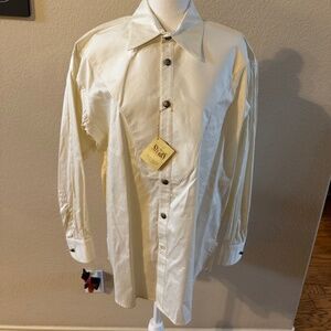 Men's Stubbs Western Wear Cream Long Sleeve Star Button High End Shirt